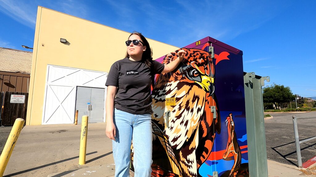 Public Perception Brand model in front of a stylizied transformer
